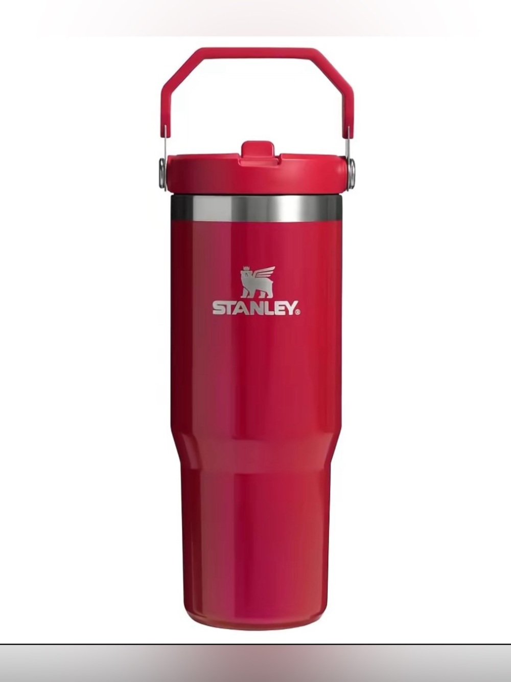 Red Stanley 30 oz  Flip Straw Tumbler Red Delicious elf E.L.F. 30oz top handle
